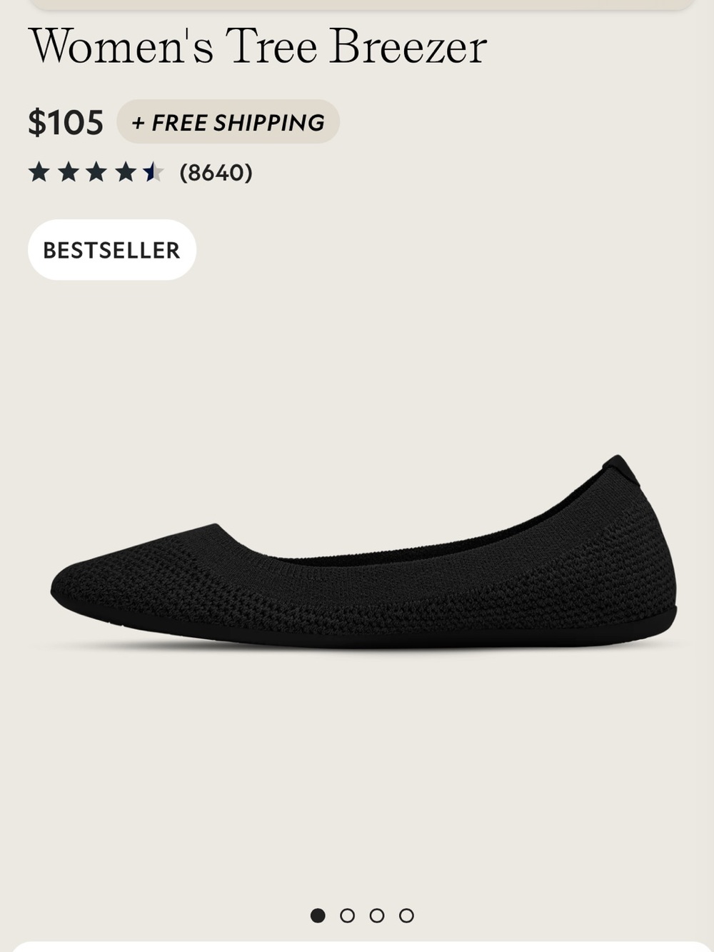 All Birds Women's Tree Breezers Jet Black - 8.5